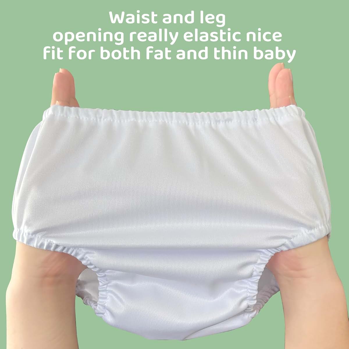 SMULPOOTI Reusable Plastic Underwear Cover Swim Diaper Covers White 3T (photo 4)