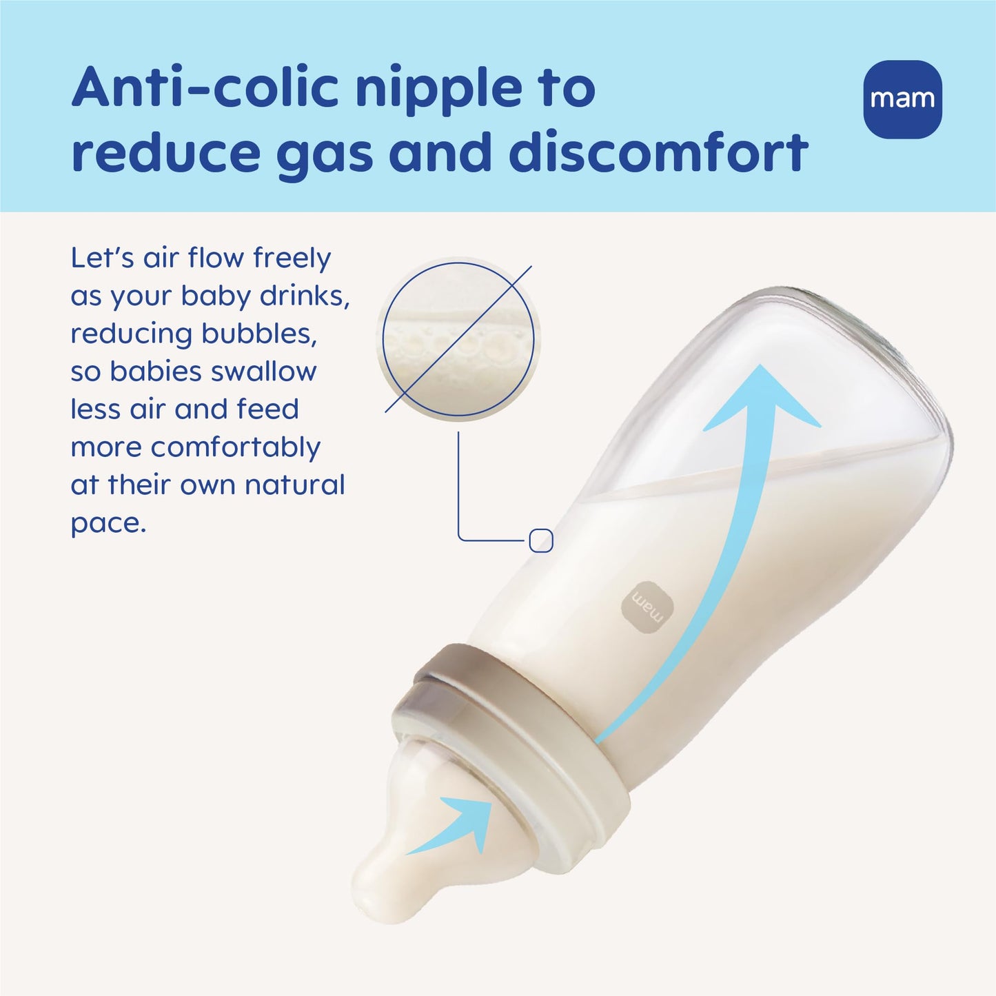 MAM Feel Good Pure Glass Anti-Colic Baby Bottle
