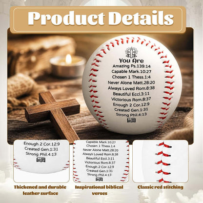 Danquanuan Personalized Baseball Gifts Include Baseball & Display Box, Religious First Communion Gifts, Inspirational