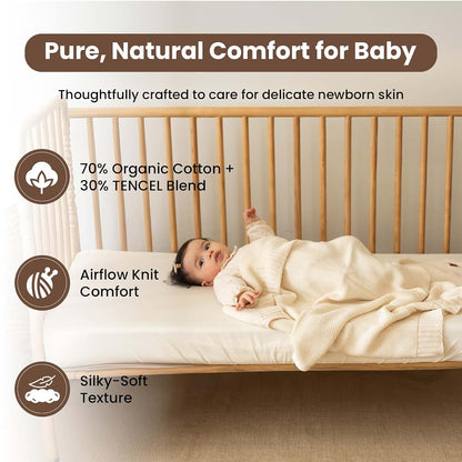 Little Dedi Organic Baby Blanket Gift Set with Basket Earth Ivory 30x40 (photo 2)