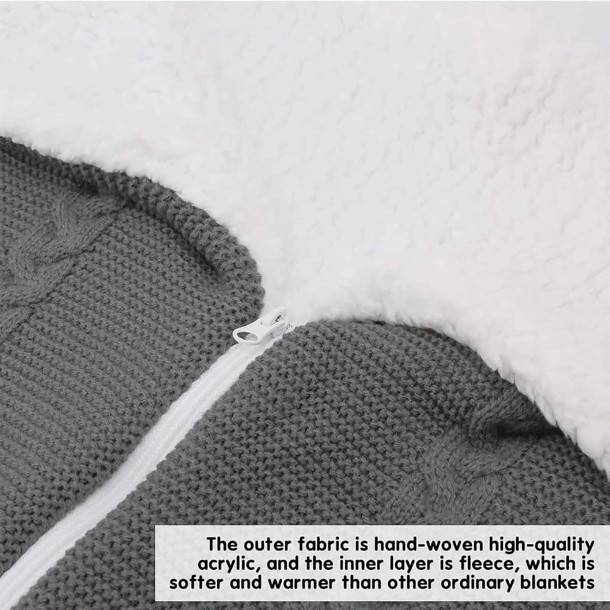 Swaddle Blanket Sleep Bag with Zippers for 0-12 Month Baby