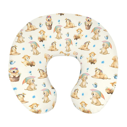 Wicbfdfv Nursing Pillow Cover In Cute Dogs Wildflowers Print
