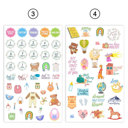 CIEMODA Pregnancy Journal Planner Sticker Pack, 8 Sheets for Scrapbook and Journal
