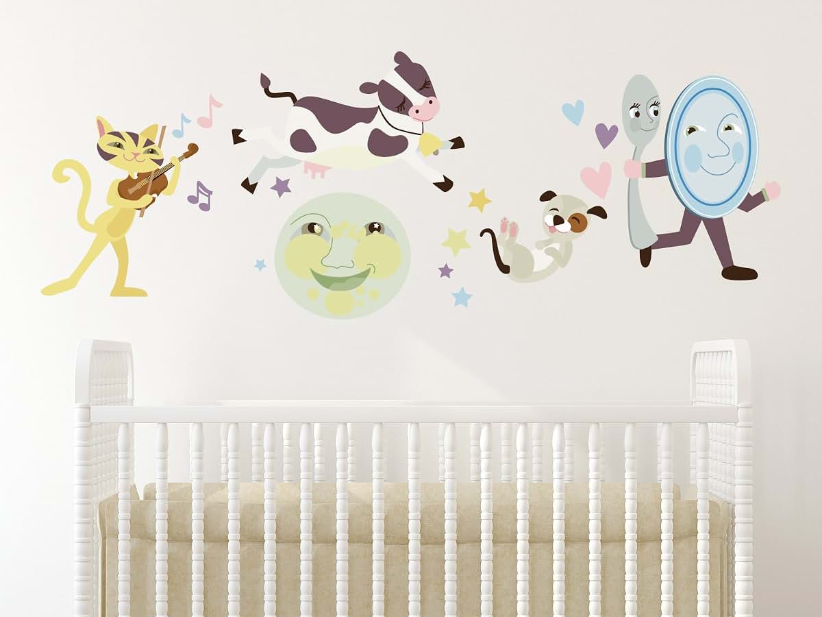 Sunny Decals Nursery Rhyme Fabric Wall Decal Set