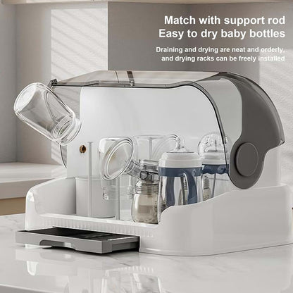 BabyOneStop Bottle Drying Rack with Lid - Gray