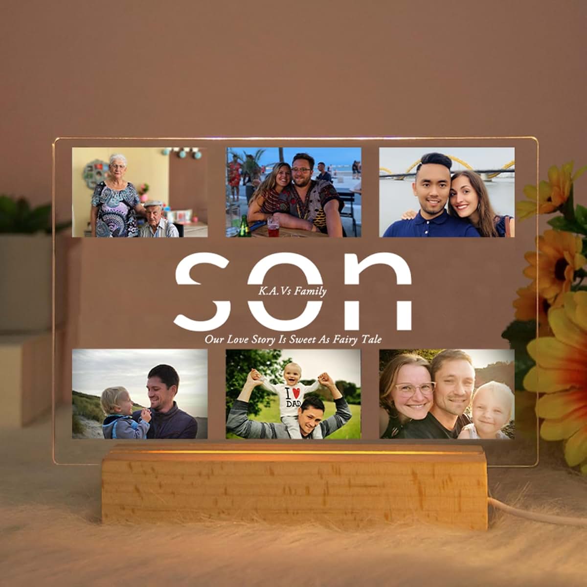 ZoikoM Custom Acrylic Lamp Personalized Photo Text Night Light