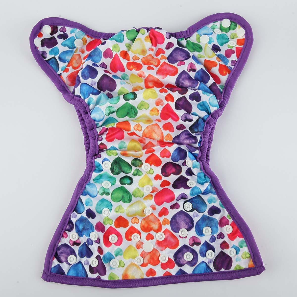 Sigzagor Baby Diaper Cover Nappy Rainbow Hearts