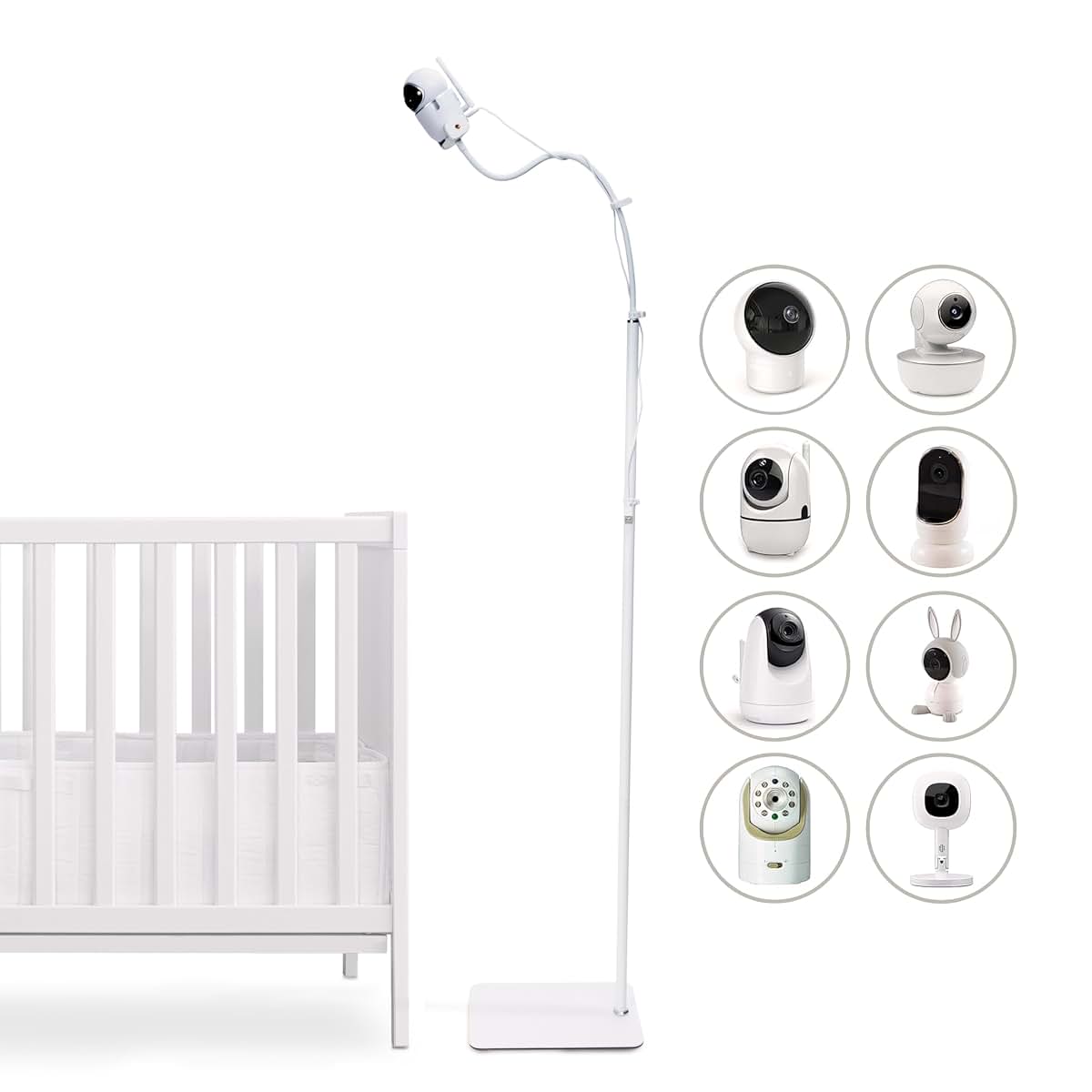 Goozie Baby Monitor Floor Stand With Universal Camera Adapters
