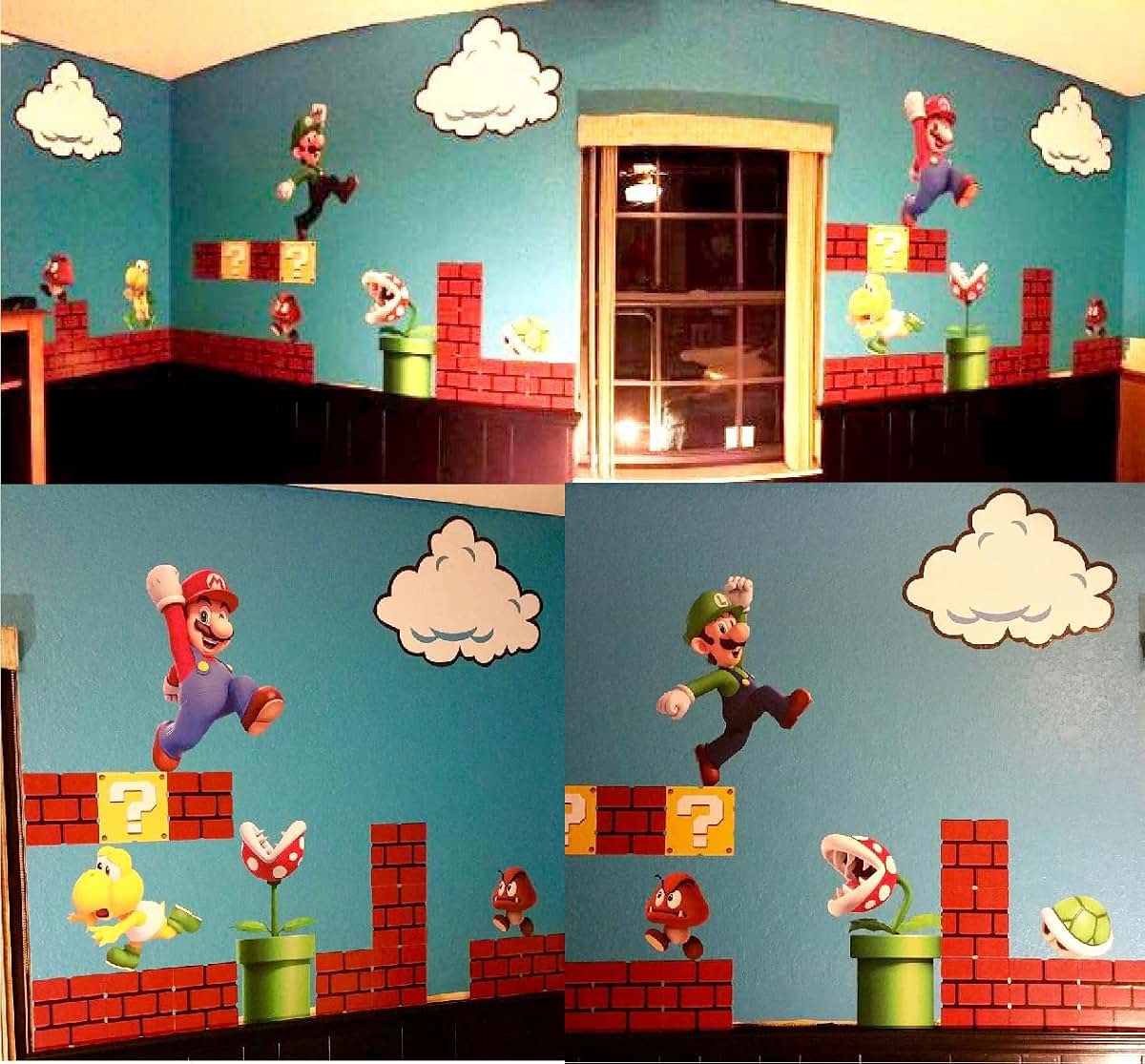 Wall Decals Large Clouds Wall Decal - Gameroom Clouds Decals - Kids Bedroom Cloud - Super Bros Game Cloud Decals – (photo 3)