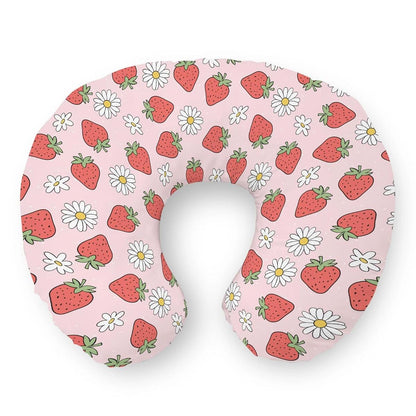 Strawberry Daisy Floral Nursing Pillow Slipcover for Newborns