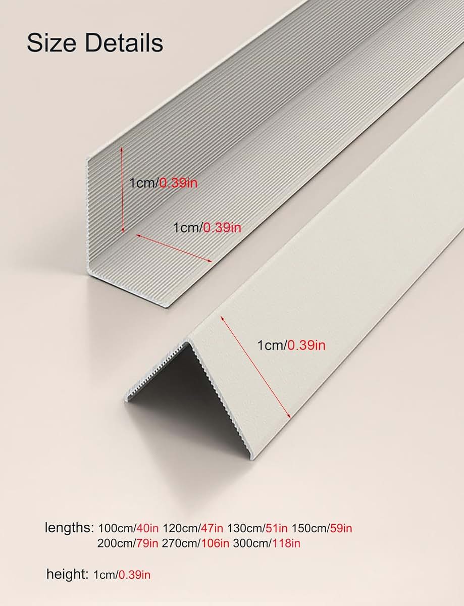 BabyOneStop Aluminum Alloy Wall Corner Protector 0.39in x 39.4in Black Edge Guard for Furniture and Stairs