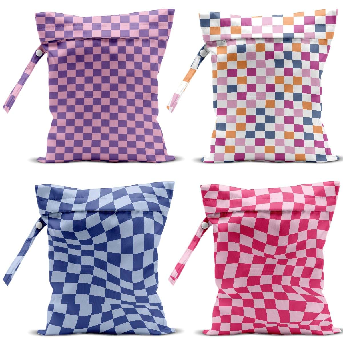 VBCVBGFH 4 Pack Waterproof Wet Dry Bag, Checkered