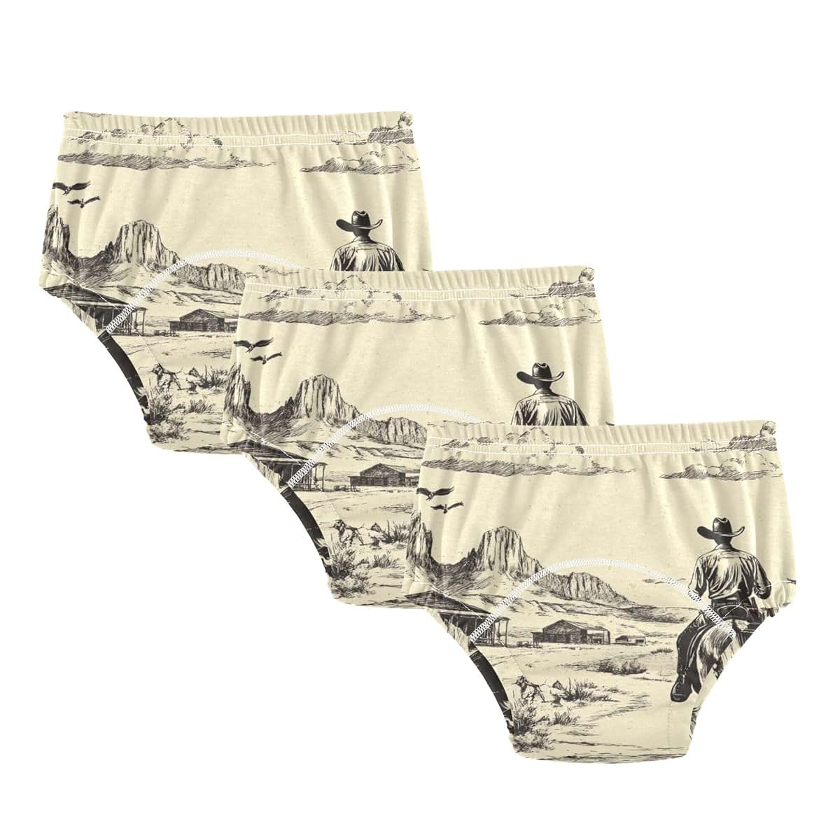 JUNZAN Western Cowboy Potty Training Pants, Cotton Boxer Briefs, 2T