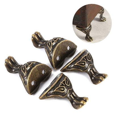 Leftwei 4-Piece Antique Brass Corner Protector for Jewelry Box & Wood Cases, 1.1in
