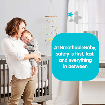 AirflowBaby Mesh Crib Liner for Full-Size Cribs, 2mm Lightweight Panels, Machine Washable, Gray