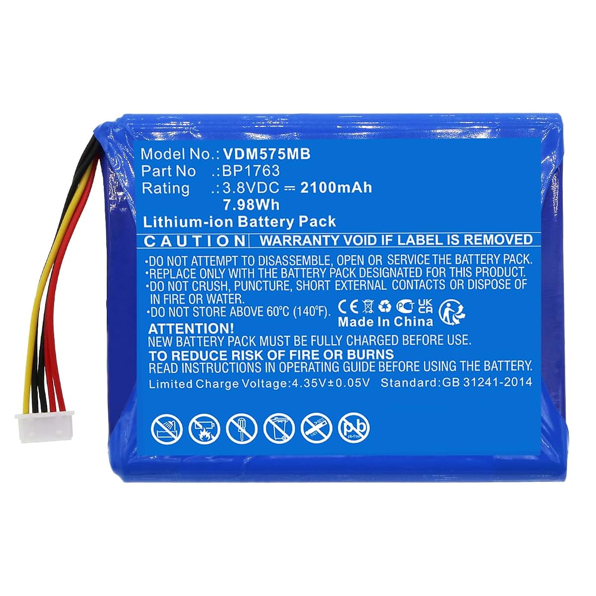 KH KAM HUA BP1763 Replacement Battery for V-Tech Video Baby Monitors (photo 3)