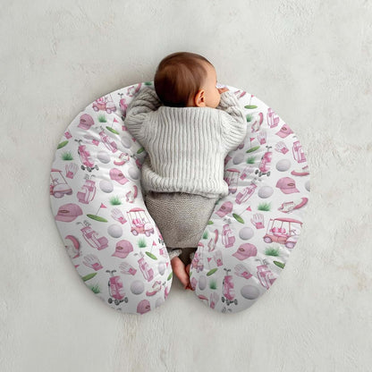 BabyOneStop Golf Theme Nursing Pillow Cover, Stretch Polyester, 22x18 Inch with Zipper