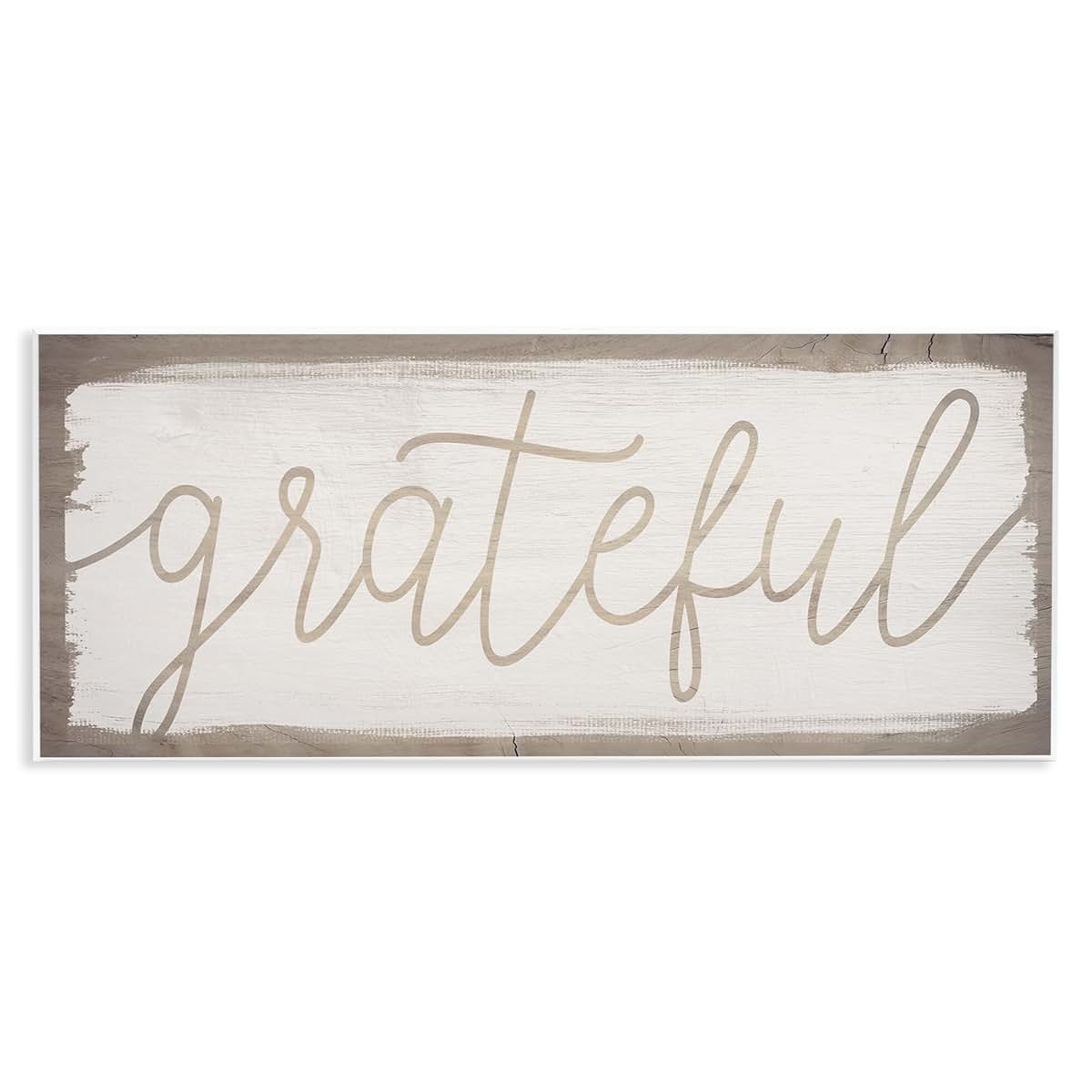 Stupell Industries Grateful Wood Pattern Wall Plaque