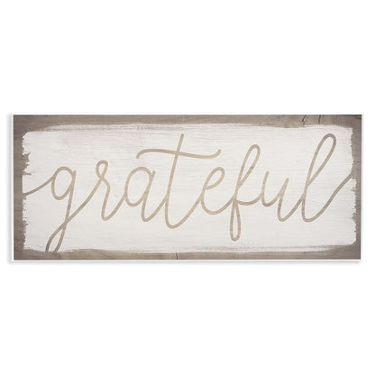 Stupell Industries Grateful Wood Pattern Wall Plaque