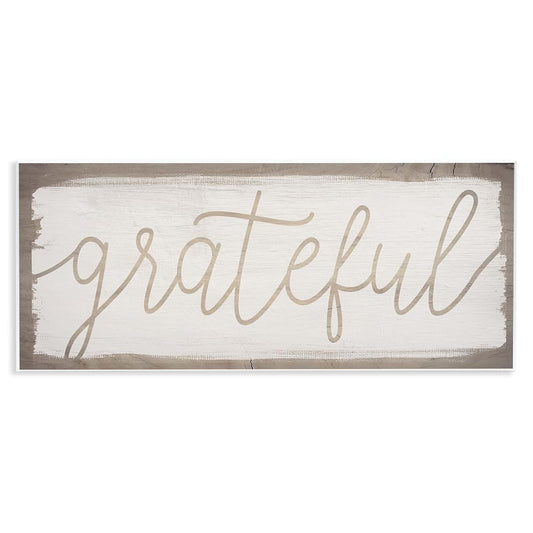 Stupell Industries Grateful Wood Pattern Wall Plaque