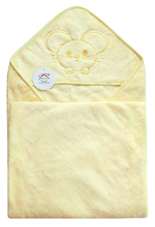 Unique Gift Hut Baby & Toddler Hooded Towel - Yellow Mouse Kawaii Style