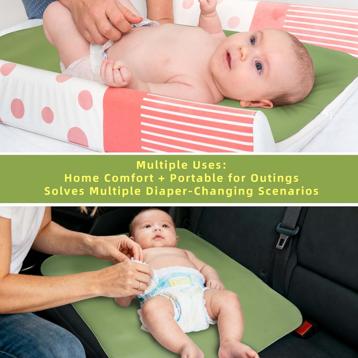 Elantrip Changing Pad for Bed - Leather Changing Pad for Baby, Portable Baby Changing Mat Travel, Compact Diaper Change (photo 3)