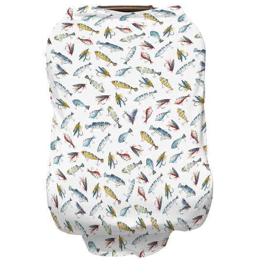 Selgkds Watercolor Lures Baby Car Seat Cover And Nursing Canopy