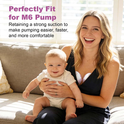 Two Complete Sets Compatible with Momcozy M6 Breast Pump Replacement Parts 24mm Milk Collection Cups with 17 19 21mm Inserts