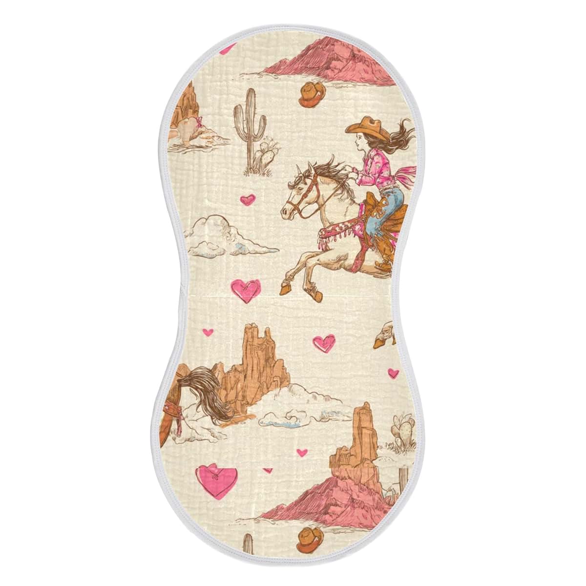 BabyOneStop Mazeann Western Cowgirls Vintage Burp Cloth With Waterproof Backing