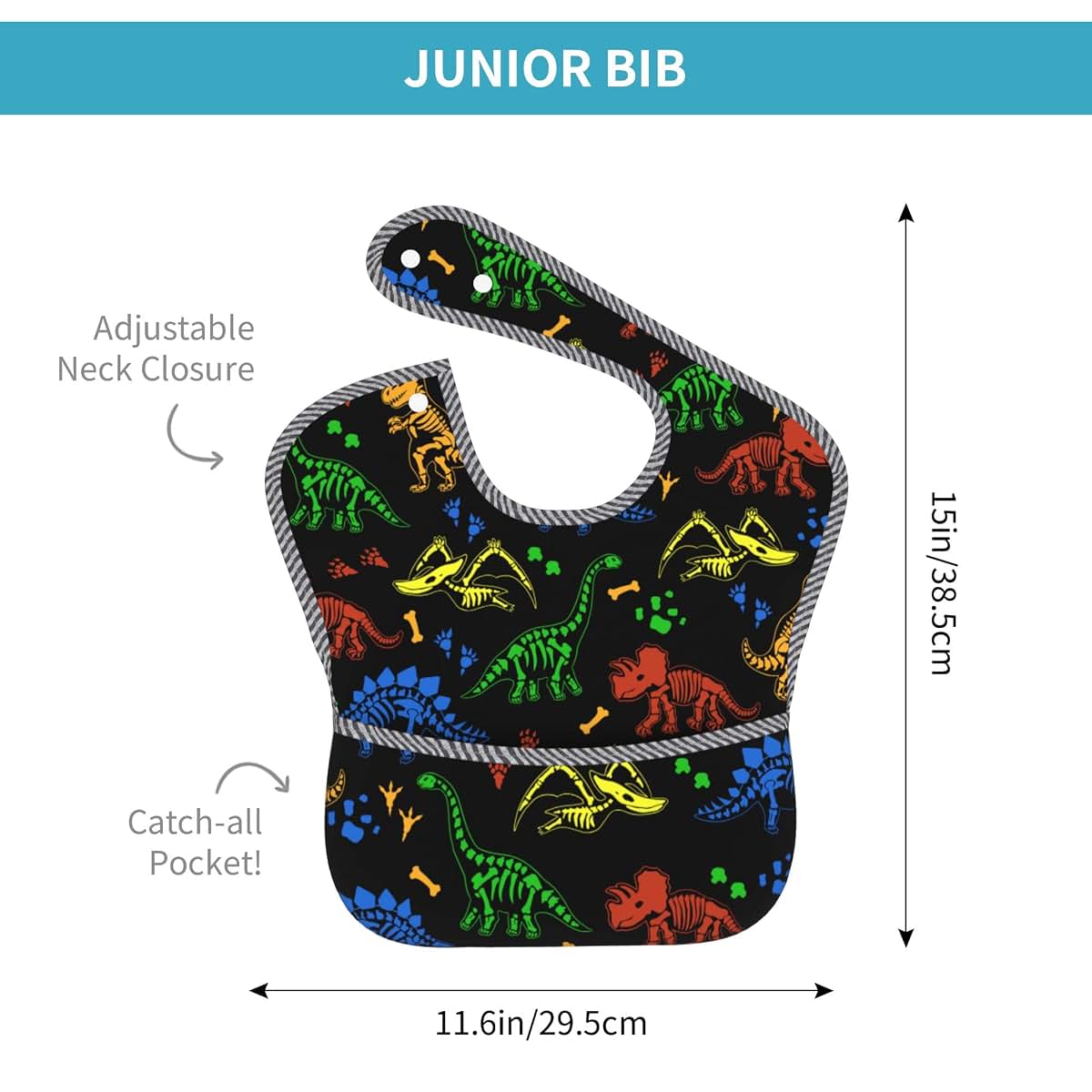 Midaivu Baby Feeding Bib Waterproof Adjustable With Pocket (photo 4)