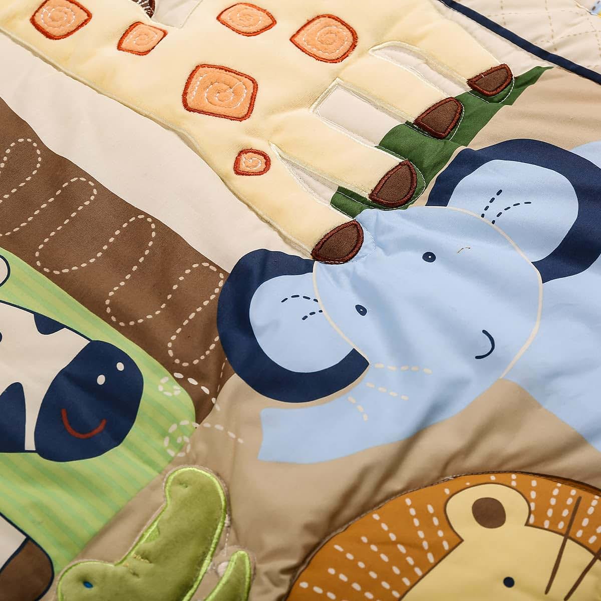 MUTZOBIIBY Jungle Animal Safari 3-Piece Crib Bedding Set, 28x52