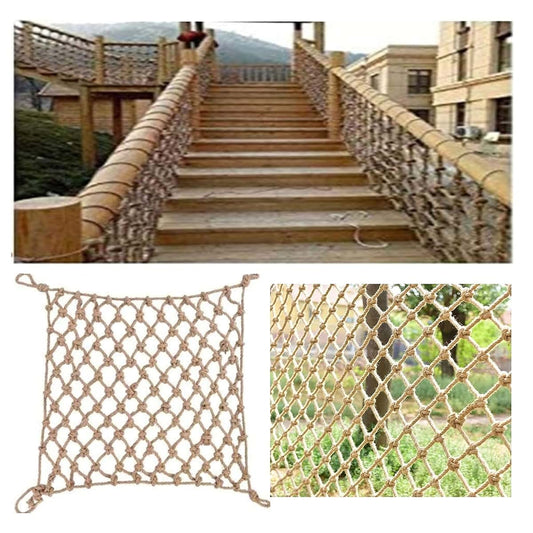 Hynet Heavy Duty Hemp Rope Netting 10x10ft Climbing Cargo Net