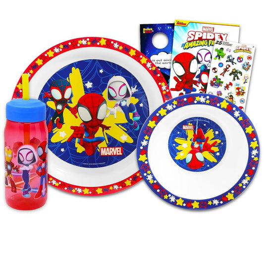 Spidey and Friends Kids Dinnerware Set - Durable Dishes Bundle