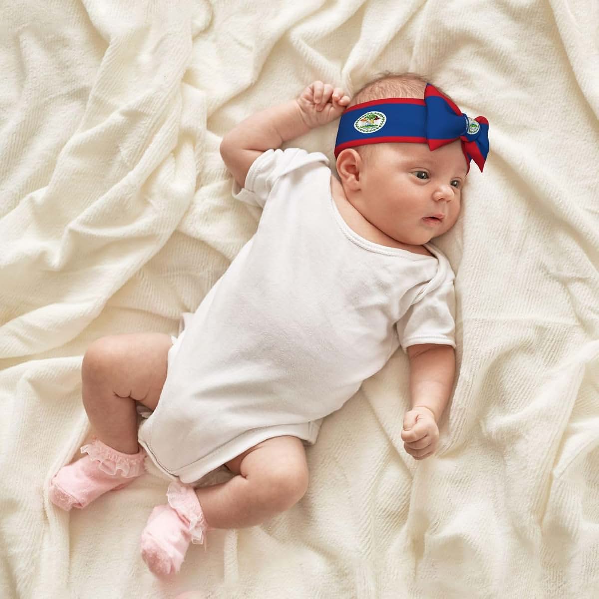 WXZYFP Belize Flag Baby Bow Headband For Newborns (photo 4)