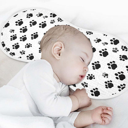 AMmao Paw Prints Burp Cloths 2 Pack Muslin 22 x 11 Inch