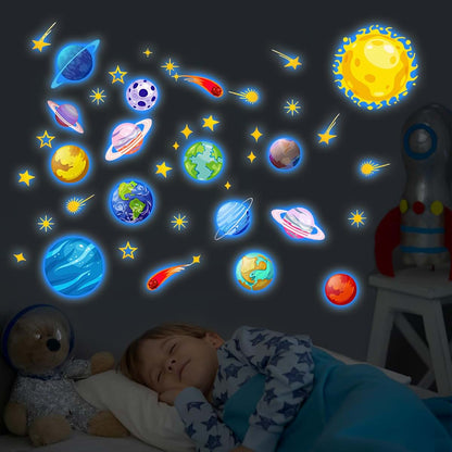 Pomodee Glow In The Dark Solar System Wall Stickers (photo 2)