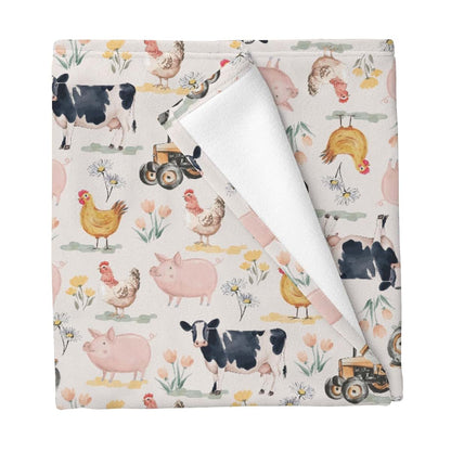 Cstdyfrv Vintage Farm Animals Boho Floral Blanket For Infants And Toddlers