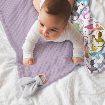 Tewrnvioc Purple Baby Blanket for Girls - Double Layer Minky Fleece Receiving Quilt