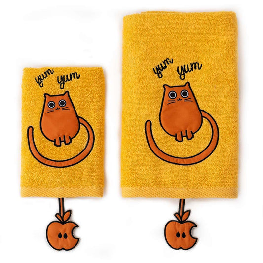 Milk Moo Soft Cuddles Milk&Moo Kids Washcloths for Bath, Orange Tombish Cat Kids Bath Towel, Wash Cloths for Kids. 2