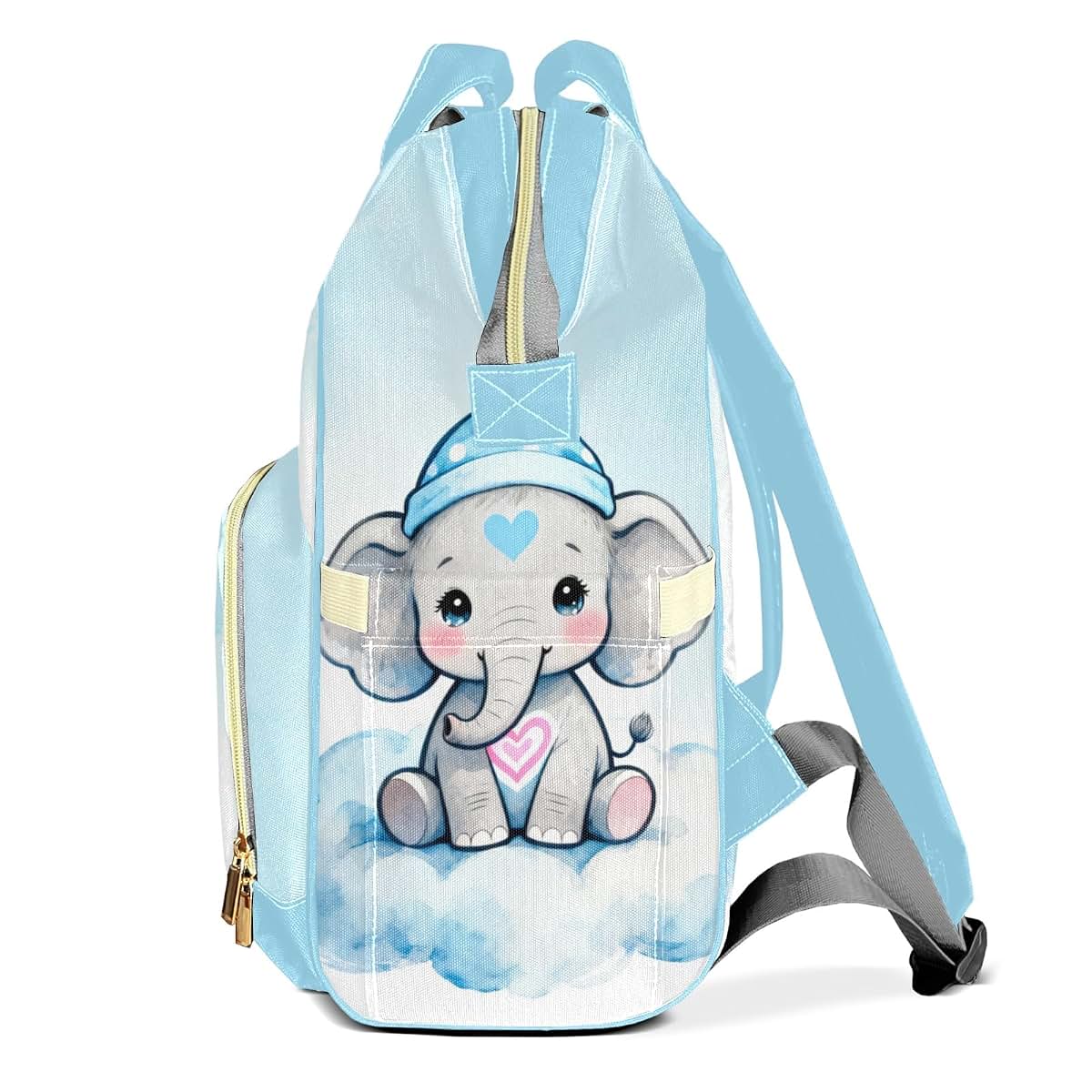 Joyestore Personalized Elephant Diaper Backpack With Custom Name (photo 3)