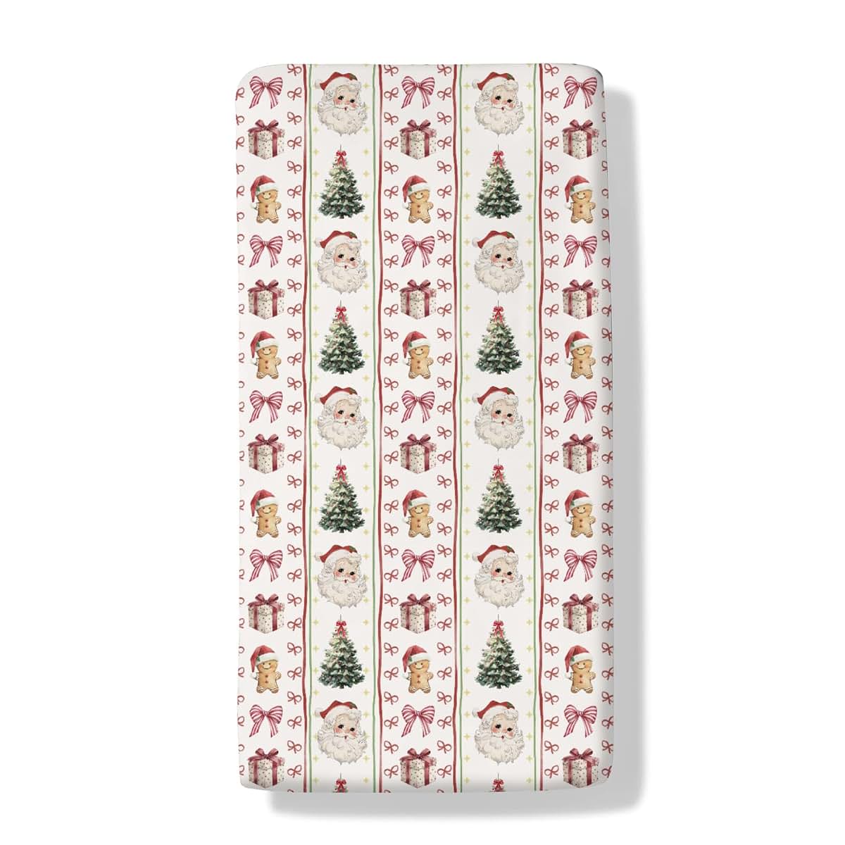 Cstdyfrv Vintage Santa Christmas Fitted Crib Sheets