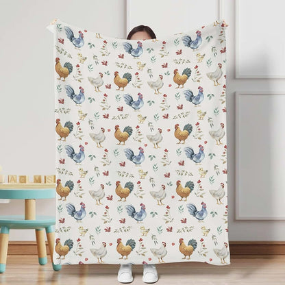 Kastlee Vintage Chicken Floral Baby Blanket