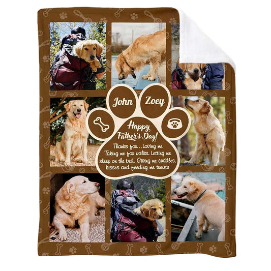 ShinyKT Dog Dad Blanket With Photo Customizable Throw Blanket
