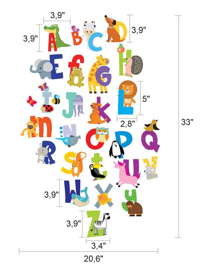 DesignStickers ABC Alphabet Animal Wall Decals for Classroom and Playroom