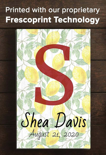 Broad Bay Custom Kids Monogram Name Sign Lemon Chic