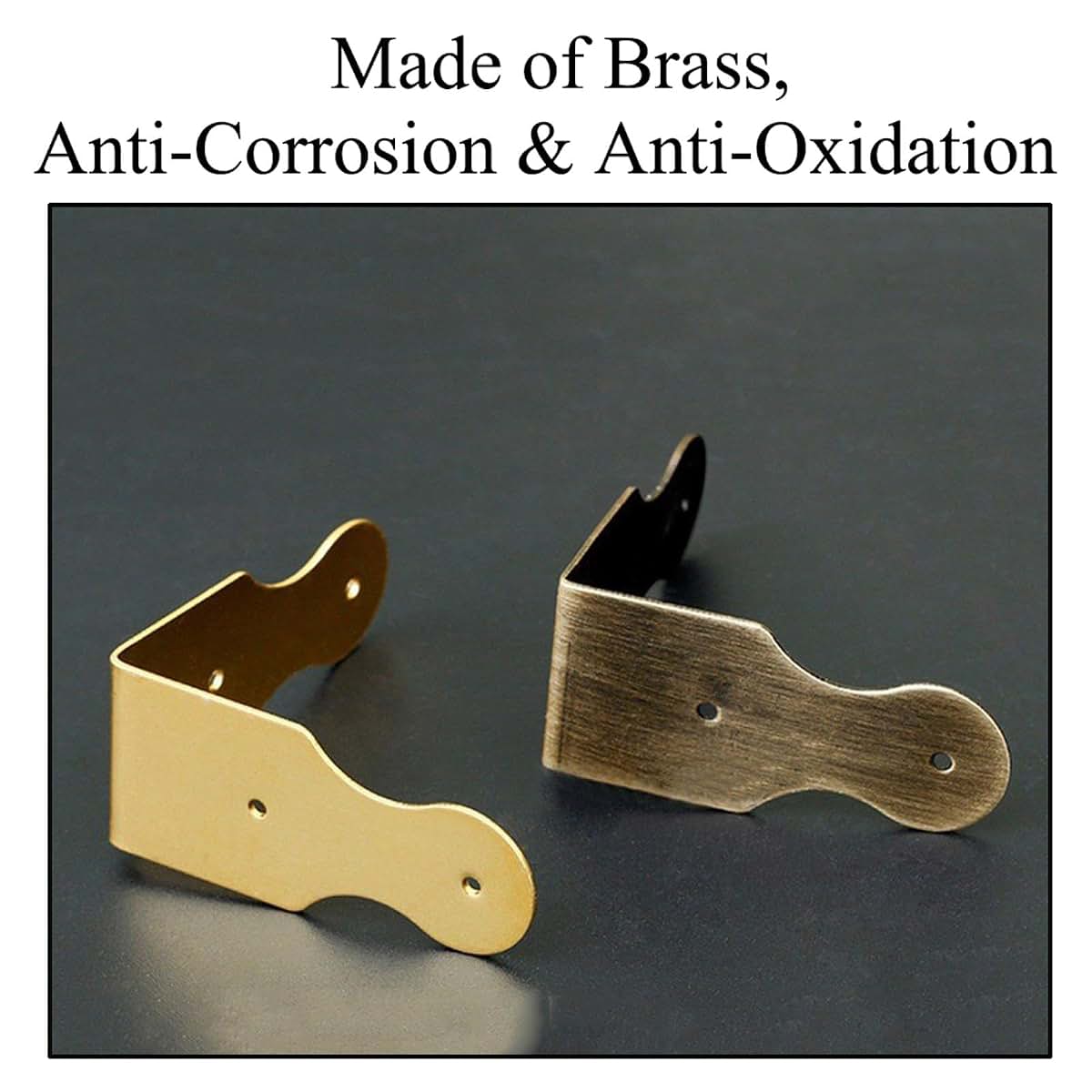 SEIWEI Pure Brass Box Corner Protector, 4-Pack