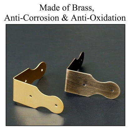 SEIWEI Pure Brass Box Corner Protector, 4-Pack