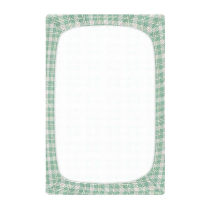 Jihqo Green Gingham Checkered Crib Sheets