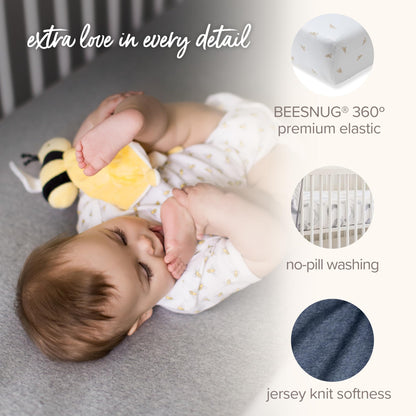 Burt's Bees Organic Cotton Fitted Crib Sheet, Breathable Bedding