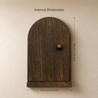 NEWEK Self-Adhesive Wooden Fairy Door Outlet Cover, 7.87-Inch, Self-Closing